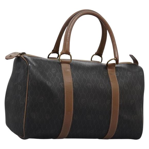 DIOR Honeycomb Canvas Boston Bag Pvc Leather Black - Picture 1 of 12